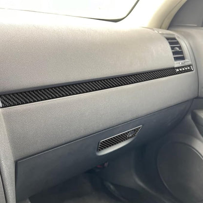 Real Quality Carbon Fiber Compatible with Dodge Charger 2008 2009 2010 Decor Car Co-Pilot Side Dashboard Trim Strip Storage Box Switch Sticker Kit Interior Accessories Decal Style B 2pcs Black