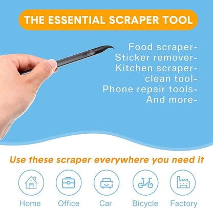 9 Pieces Plastic Scraper Tool Scratch Free Crevice Cleaning Sticker Remover Tool Multipurpose Non Scratch Scrapers for Tight Spaces, Kitchen, Crevices, Auto Detailing, Paint