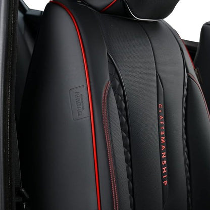 Coverado Car Seat Cover Front Seats, Red Seat Covers Front Seats, Nappa Leather Waterproof, Car Seat Cushion, Car Seat Protector Universal Fit Most Cars