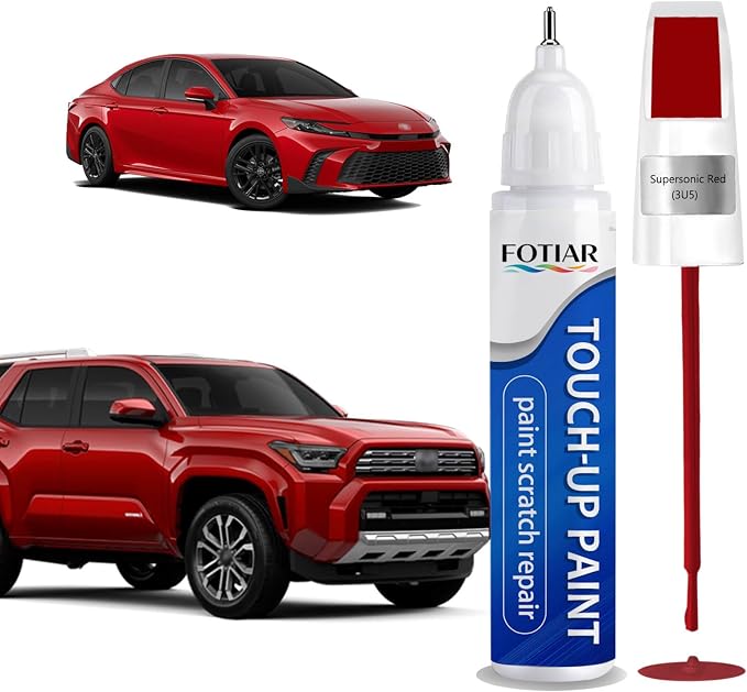 3U5 Supersonic Red Touch up Paint for Toyota-Exact Match Scratch Repair Kit 2-In-1 Premium Car Paint Pen for Chips & Nicks