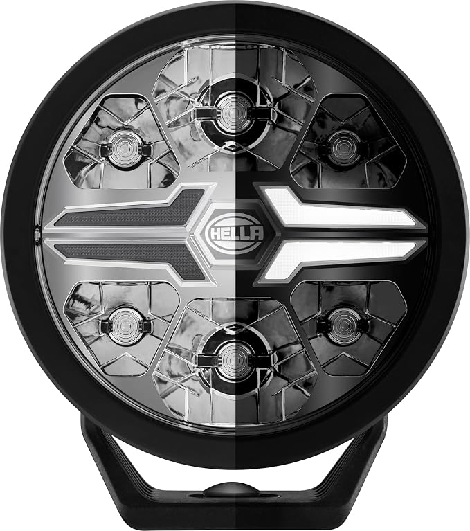 Hella Blade 6-Inch Round LED Off-Road Auxiliary Light Kit – 8,500 Lumens, 2 Lights & Covers for Cars, Trucks, SUVs & ATVs (358228801) | 2-Pack