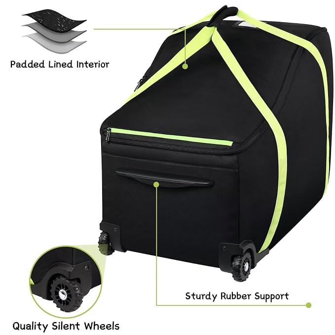 SCTEL Baby Car Seat Travel Bag Fit Chicco Keyfit 35 and Anti-rebound Bar Base, Doona Car Seat Stroller and Base, Nuna Pipa Travel Bag, Infant Car Seat Bags for Air Travel, Doona Travel Bag