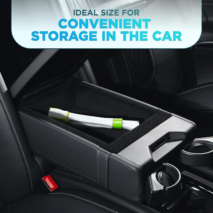 Car Vent Brush Multifunctional Cleaning Brush - Auto Vent Cleaner Tool for Car Detailing Car Interior Duster Reliable Plastic & Nylon, Handy Size, Triple Design, Compact Storage, Removable for Washing