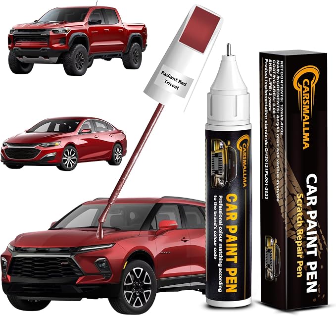 Touch Up Paint for Chevrolet Radiant Red Tricoat(GNT/WA170H), Color Exact Match Auto Paint Repair Pen Fix Chips and Nicks Scuff