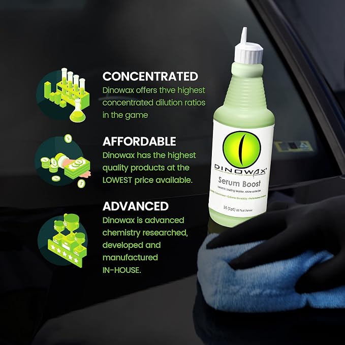 Serum BoostTM, Ceramic Coating Leveler and Polisher for Car Detailing, Car Detailing Supplies, Bamboo Lime Scent, Protect Collection (16 Oz)
