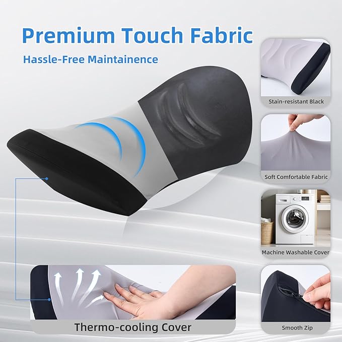 Lumbar Support Pillow for Office Chair - Lumbar Pillow for Car - Ergonomic Lumbar Support Pillow for Car Back Support Cushion