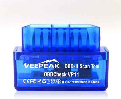 Veepeak Mini Bluetooth OBD2 Scanner Code Reader for Android (NOT for iOS) | Incompatible with iPhone or iPad. Check engine light diagnostics & live data for Android. Supports Torque & Car Scanner App.
