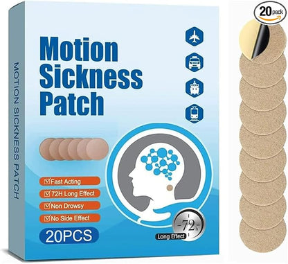 KUNHAOH (2026 New) Motion Sickness Patches for Adults and Kids(Travel Essentials),Ship-EEZ Sea Sickness Patch(Non-Drowsy & Lasts 72 Hours)-for Car and Boat Rides, Ships, Cruise and Airplane(20 Count)