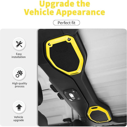 21PCS Full Set Interior Trim Kit for 2018-2023 Jeep Wrangler JL JLU,Air Outlets Door Handle Bowl Roof Reading Light Cover Trim (Yellow)