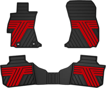 TTX LIGHTING Floor Mats Compatible with Subaru Crosstrek 2016-2017/Impreza 2012-2016/WRX 2015-2021, Custom Fit All Weather 1st & 2nd Row Floor Liners, Black & Red