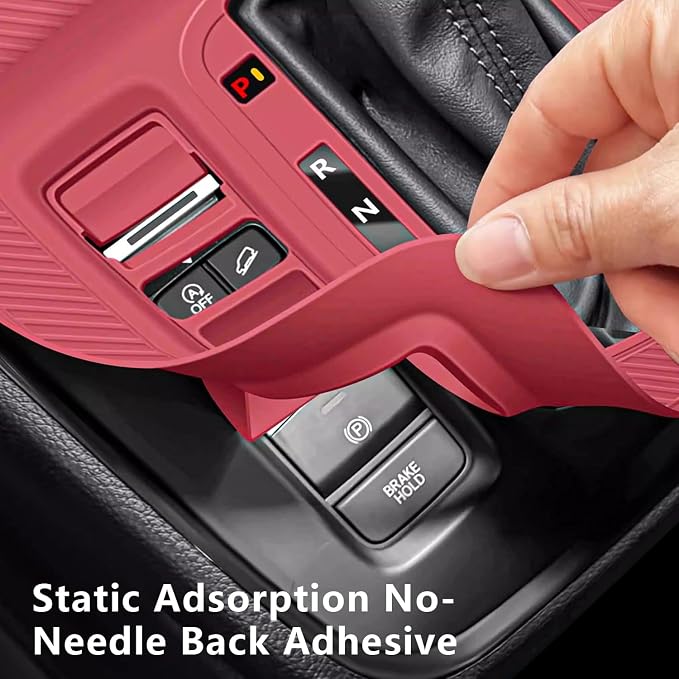 Temmis Center Console Silicone Organizer Wrap for Honda CRV 2023-2026 (Gasoline & Hybrid), Full-Wrap Center Consel Electrostatic adsorption Cover for Honda CRV-Red