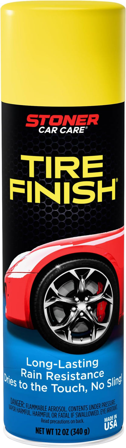 Stoner Car Care 91094 More Shine Tire Finish – Tire Shine Spray Restores Deep Matte Black Finish with Long-Lasting Rain-Resistant Protection, Dry-to-Touch – 12 oz
