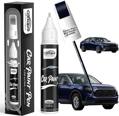 Canyon River Blue Metallic(B-640M) for Honda Touch Up Paint Pen, 2 in 1 Car Scratch Remover with Pen Tip and Brush, Precise Color Match for Car Paint Scratch Repair, Quickly and Easily Fix Chips and Nicks