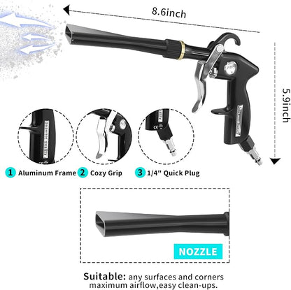 GOCCIDA Tornado Air Cleaning Gun Interior Car Detailing Tools for Car Quickly Blasts Dirt and Dust Works with Air Compressor(Upgraded Design with Focused Nozzle)