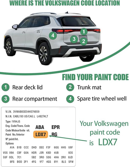 LD7X/2R Platinum Gray Metallic Touch Up Paint for Volkswagen, Color Accurate Car Paint Scratch Repair Pen, Quick & Easy Fix Automotive Chips and Nicks