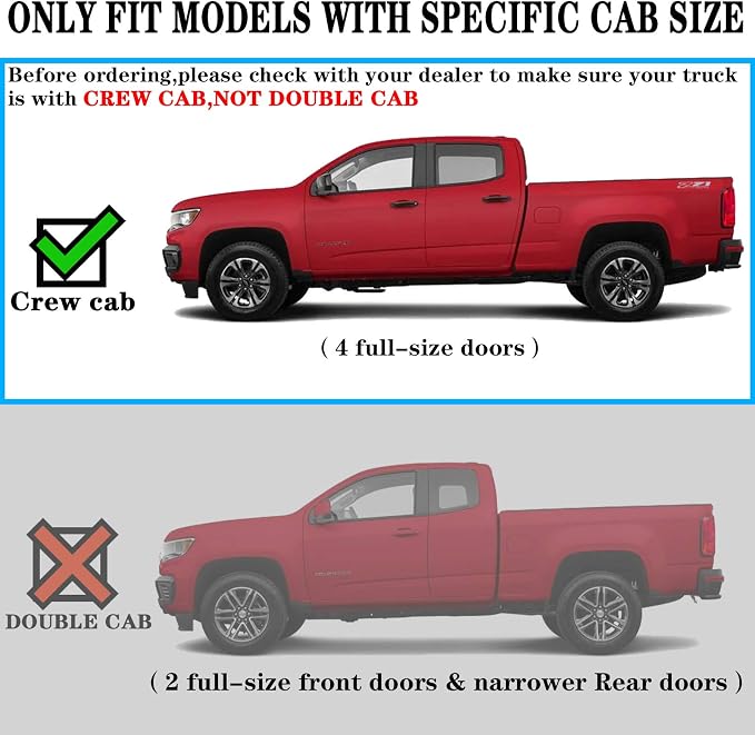 COMNOVA 6 Inches Running Boards Compatible with 2015-2026 Chevrolet Colorado/GMC Canyon Crew Cab, Running Boards & Steps for Colorado (Black)