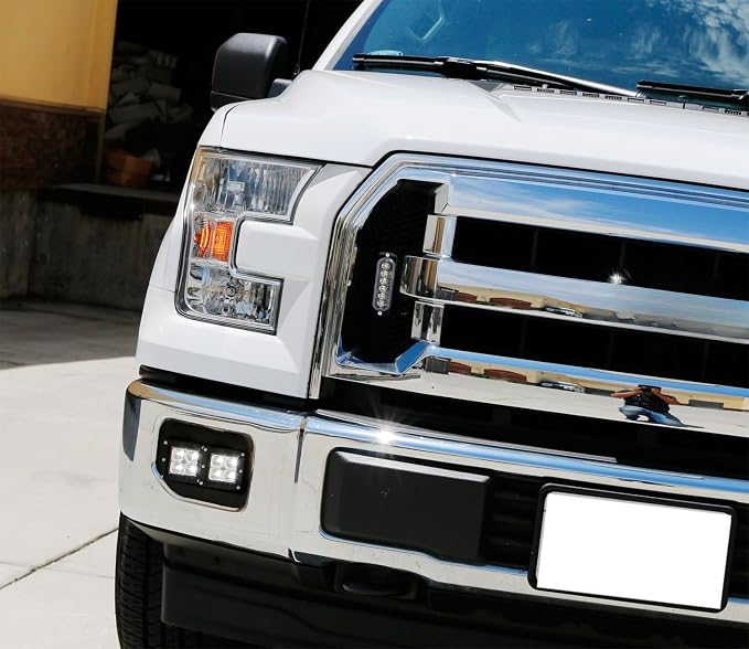 iJDMTOY Super Slim Flush Mount 6-LED Daytime Running Light/Auxiliary Driving Lighting Kit Compatible with Truck SUV Grille or Bumper Mount, Amber Yellow