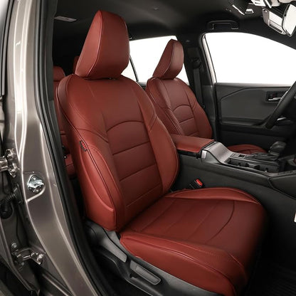 EKR Rav4 Seat Covers Custom Fit for Toyota Rav4 (Hybrid) Woodland/Limited 2026, Leather Car Seat Cover Full Set for SUV,Faux Leather(Burgundy)