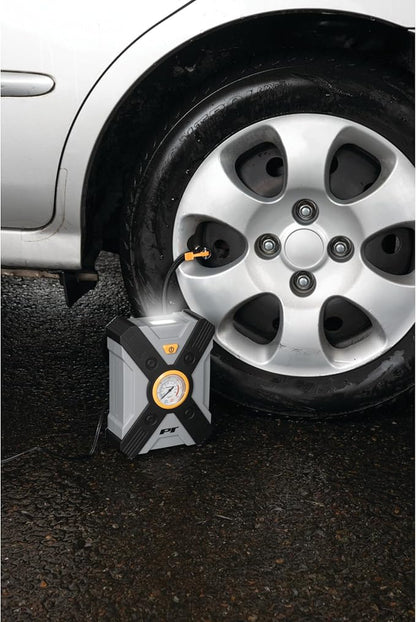 Performance Tool E00013 33 pc. Deluxe Roadside Assistance Kit: Featuring Vortex 12V Rapid Tire Inflator, Booster Cables, Tow Rope, Flashlight, Socket Set, First Aid Kit, Tool Kit and Storage Case