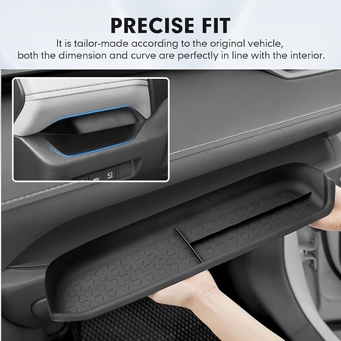 Autorder 2PCS Center Console Organizer for 2019-2025 Toyota RAV4 Accessories ABS Driver Drawer Storage Box Silicone Glove Box Organizer Center Console Insert Tray with Anti-Slip Surface