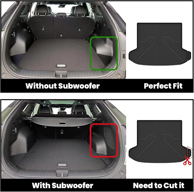 LASFIT Floor Mats & Cargo Mat for Kia Sportage PHEV 2025 2024 2023 (Fit with Subwoofer, Not Fit Gas/Hybrid), All Weather TPE Mats Custom Fit Floor Liners & Trunk Mat for Kia Sportage 2023-2025