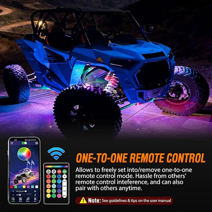 Nilight RGB LED Rock Lights Kit 10 Pods Underglow Multicolor Neon Pod with Remote & Bluetooth App Control DIY Flashing Music Mode Wheel Well Light for Truck ATV UTV RZR SUV