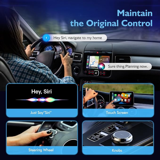 Mini L-Type & Ultra-Thin Wireless CarPlay Adapter, 2026 Upgraded Bluetooth Adapter, Plug and Play for iPhone, No Delay, Compatible with iOS 10+ & iPhone 6+, USB/Type C