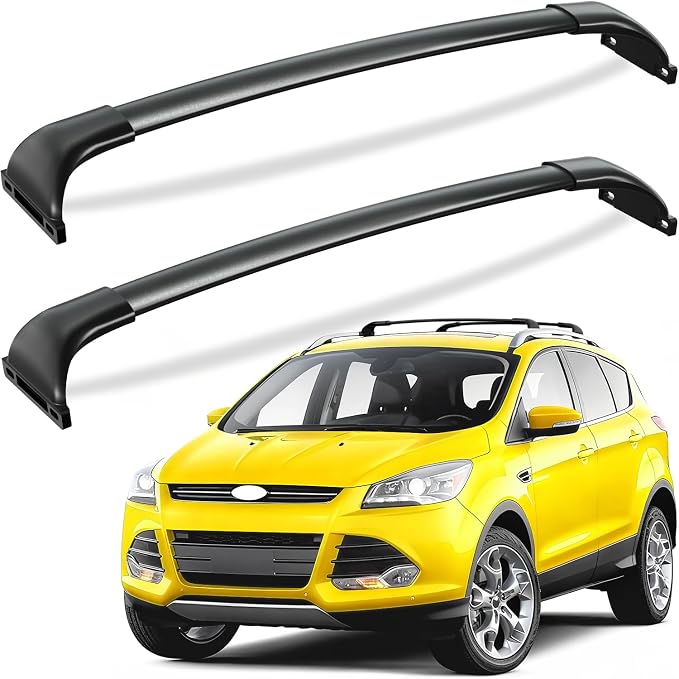 Tuyoung 300lbs All-Aluminum Roof Racks Cross Bars Compatible with Ford Escape 2013 2014 2015 2016 2017 2018 2019, Heavy Duty Aluminum Crossbar Roof Rail Cargo Carrier Rooftop Car Black Accessories