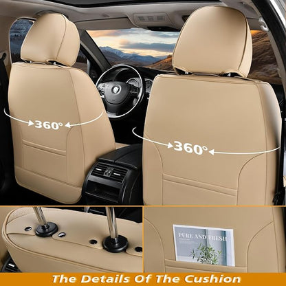 Coverado Car Seat Covers, Car Seat Covers Front Seats, 2-Pack Front Seat Cover, Nappa Leather Waterproof Seat Covers, Car Seat Protectors, Automotive Seat Covers Universal Fit for Most Vehicles