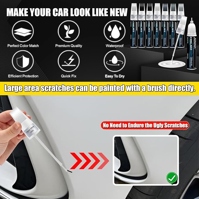 Car Touch Up Paint(Carbon Black Metallic(416)) for BMW, Car Paint Scratch Repair Kit, Quick & Easy Solution to Repair, 2 in 1 Scratch Remover Pen with Color-Matched
