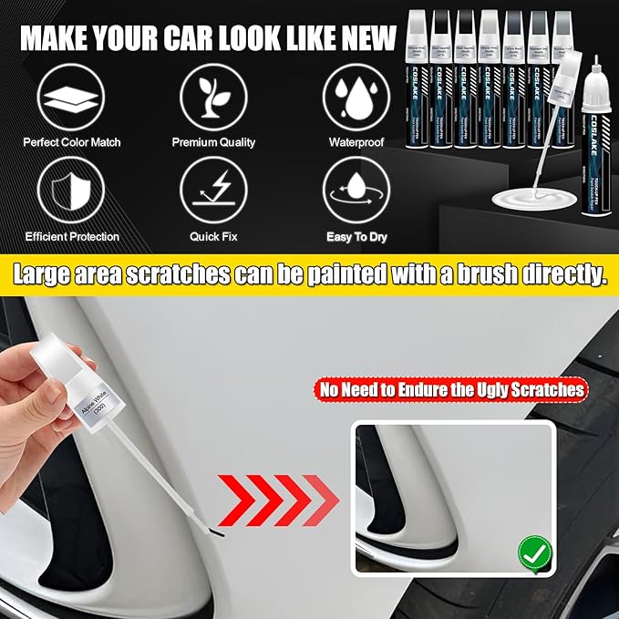 Car Touch Up Paint(Black Sapphire Metallic(475)) for BMW, Car Paint Scratch Repair Kit, Quick & Easy Solution to Repair, 2 in 1 Scratch Remover Pen with Color-Matched