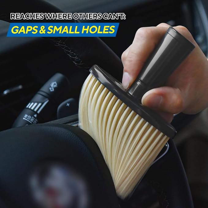 Car Interior Detailing Brush, Auto Detailing Brushes Dusting Car Accessories for Dashboard Interior, AC Vents, Leather, Keyboard, Scratch-Free
