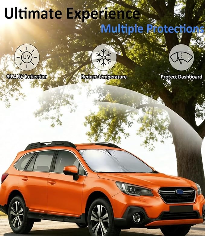 Windshield Sun Shade for Subaru Outback 2020-2026 Accessories, Car Front Window Sun Visor & Heat Shield | 240T Sunshade Protection Blocks UV Rays Keep Your Car Cooler