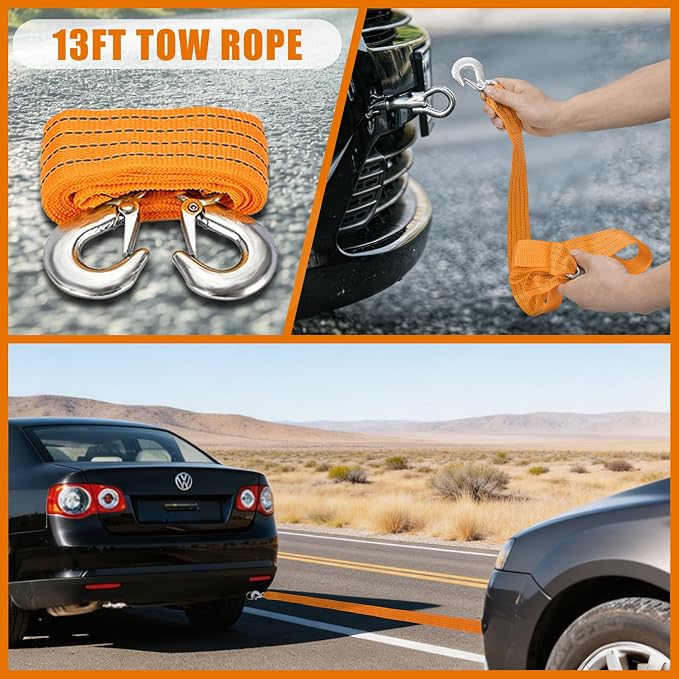 Car Roadside Emergency Kit Automotive Car Safety Kits for Vehicles Woman Man Teen Orange
