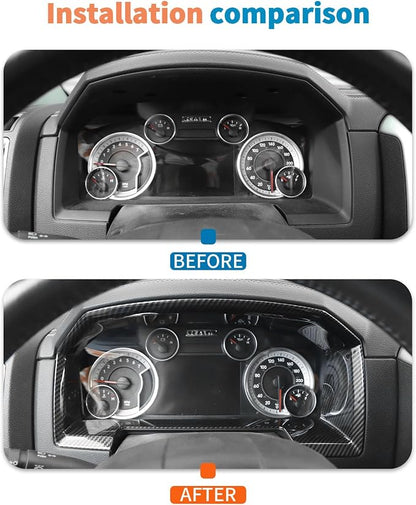 JeCar 4pcs Carbon Fiber Interior Trim Kit for 2010-2017 Dodge Ram 1500 Interior Accessories