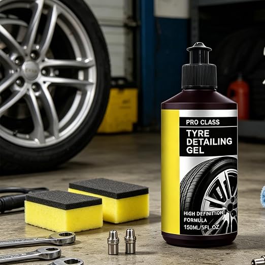 Tire Shine | 150g Wheel Coating with Sponge, Detailed Supplies | Automotive Trim Restorer | For SUV, Sedan, RV, Van, Trailer, Pickup, Car Repair