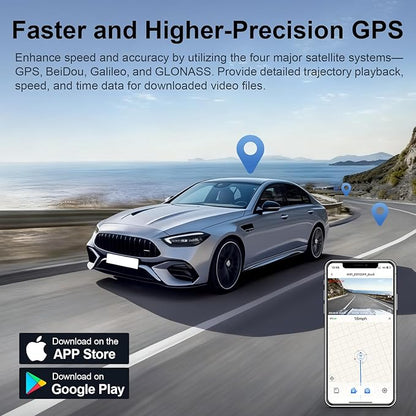 Mangoal Front 4K & Rear 1080p Dash Cam for BMW 3-Series Gen6 F30 F31 F34 F35 2012 2013 2014 2015 2016 2017 2018 Select 2019 M3 F80(Model C), OEM Style, 2160P UHD Video, WiFi & APP, GPS, 128GB Card