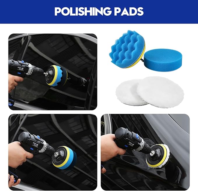 Qydipclin 29Pcs Car Detailing Kit, Car Detailing Brush Set, Car Wash Cleaning Kit, Car Detailing Brushes, Professional Car Care Kit for Interior Exterior Wheels, Blue