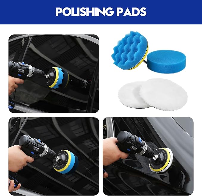 Qydipclin 39Pcs Car Detailing Kit, Car Detailing Brush Set, Car Wash Cleaning Kit, Car Detailing Brushes, Professional Car Care Kit for Interior Exterior Wheels, Blue