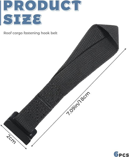 6PCS Roof Rack Straps,Car Accessories Universal Rooftop Cargo Tie Down Hook Straps,Automotive Roof Cargo Carrier Door Hook,Secures Any Car Roof Luggage Bag,Suitable for Most Car Models