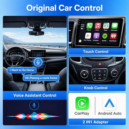 2-in-1 Wireless CarPlay Adapter for Land Rover Range Rover Evoque 2019-2024, Car Connection Plug and Play Stable Connection 5.8GHz No Latency Wired to Wireless