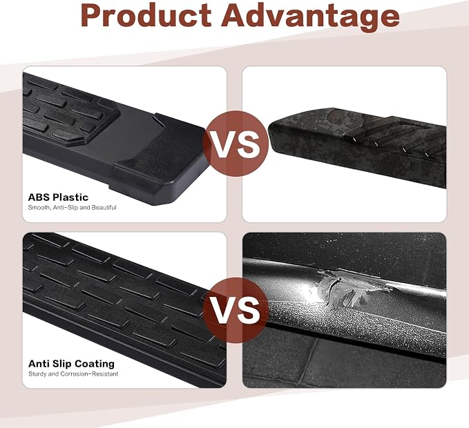 Perfit Liner 6'' Running Boards Compatible for Crew Cab 2007-2018 Chevy Silverado GMC Sierra 1500,2007-2019 2500 3500HD,2019 Ld/Lt Engine Black Textured Aluminum Side Steps Nerf Bars