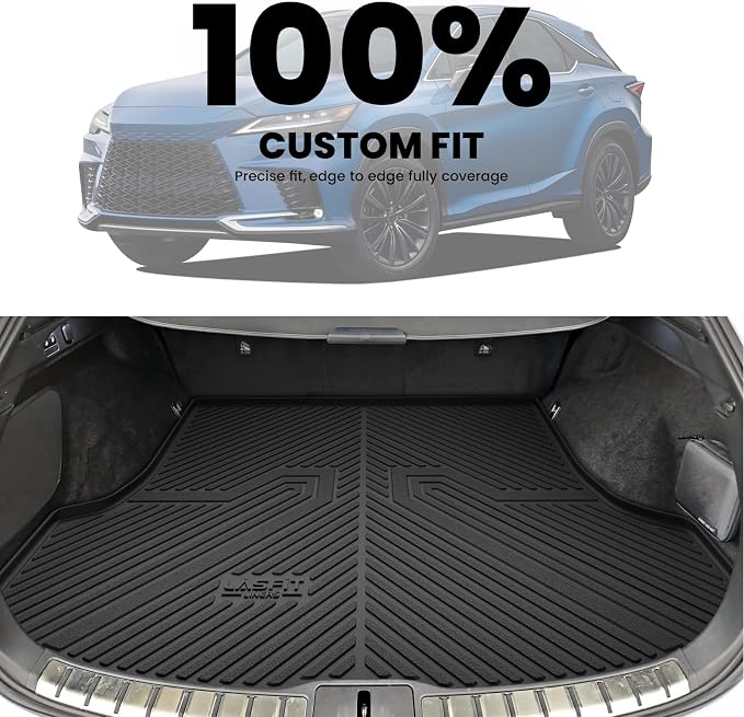 LASFIT Trunk Mat for Lexus RX/RX350/RX350h/RX500h 2025 2024 2023 2026, All Weather TPE RX 350 Cargo Mats Custom Fit for Lexus RX350 Cargo Liner Front & Rear Trunk Liner, Black, Easy to Clean