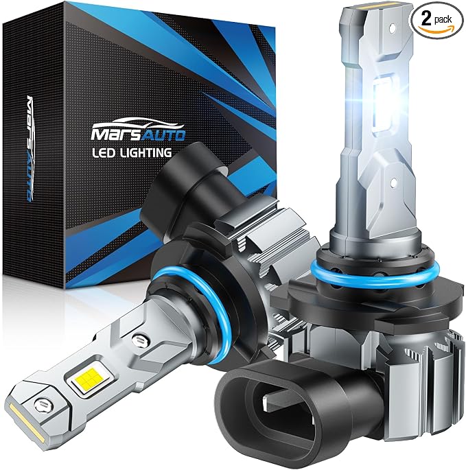 Marsauto 9005 Bulb, 40000LM Brightness Output 6000K Cool White,9005 HB3 Fog Bulbs IP68 Waterproof 60000Hrs Lifespan, 3Mins Installation, 2 Pack