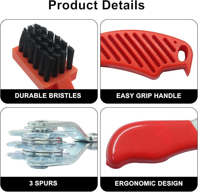Polishing Pad Cleaner Tool Set, Polishing Spur Tool and Foam Pad Brush, Conditioning Brush Wool Buffing Pad, Red