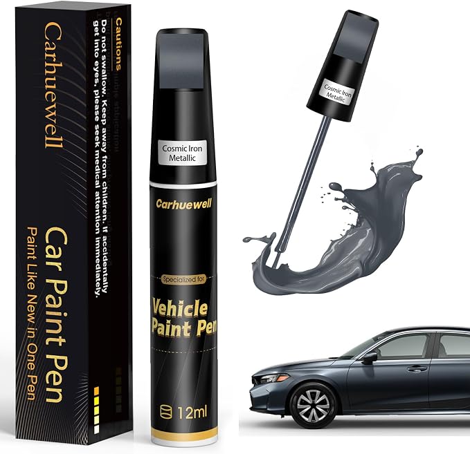 Gray Touch Up Paint for Cars, Auto Car Paint Touch Up Paint Pen for Deep Scratches, Car Scratch Repair Pen, Quick and Easy Solution to Repair Minor Automotive Scratches (Cosmic Iron Metallic)