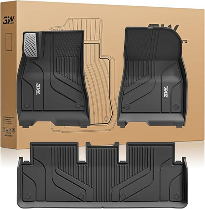 3W Model 3 Floor Mats 2025 2024 with Metal Pedal, Highland Floor Liner, All Weather Custom Fit Accessories Black