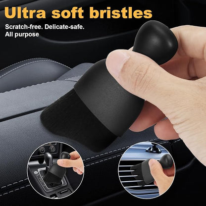 8-Piece Car Interior & Exterior Cleaning Kit - 160g Gel (128% More Than 70g), Boars Hair Brushes, Ultra-Soft Detail Brush, Microfiber Cloths, Duster | for Auto/Truck/SUV