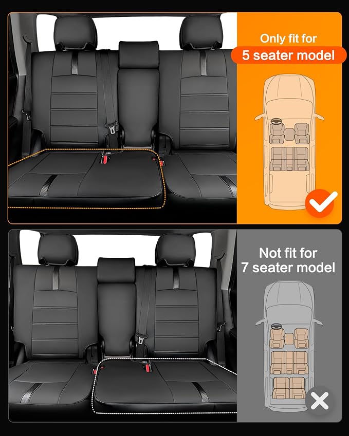 Seat Covers for Toyota 4Runner 2011-2024, (5 Seats Only) (Not Fit 7 Seats)Full Set Full Coverage Waterproof Leather Covers for 2012 2013 2014 2015 2016 2017 2018 2019 2020 2021 2022 2023 Accessories