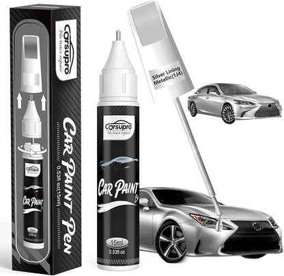 Silver Lining Metallic(1J4) for Lexus Touch Up Paint Pen, 2 in 1 Car Scratch Remover with Pen Tip and Brush, Precise Color Match for Car Paint Scratch Repair, Quickly and Easily Fix Chips and Nicks